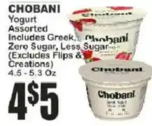 Chobani Yogurt Assorted