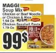 Food Universe Maggi soup mix chicken or beef noodle or chicken or rice offer