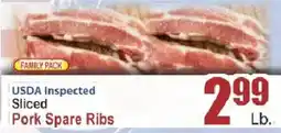 Food Universe Usda inspected sliced pork spare ribs offer