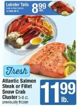 Shaw's Fresh Atlantic Salmon Steak or Fillet Snow Crab Cluster offer