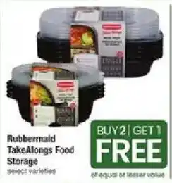 Shaw's Rubbermaid TakeAlongs Food Storage offer