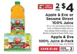 ShopRite Apple & Eve 100% Juice offer