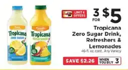 ShopRite Tropicana Zero Sugar Drink, Refreshers & Lemonades offer