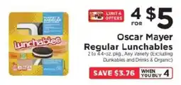 ShopRite Oscar Mayer Regular Lunchables offer