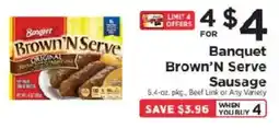 ShopRite Banquet Brown'n Serve Sausage offer