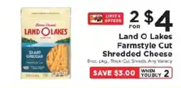 ShopRite Land O Lakes Farmstyle Cut Shredded Cheese offer