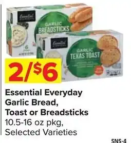 Shop 'n Save Essential Everyday Garlic Bread, Toast or Breadsticks offer