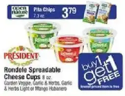 Shaw's President rondelé spreadable cheese cups offer