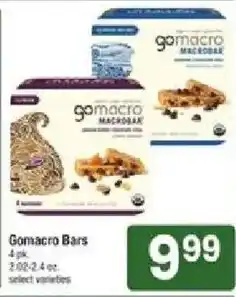 Shaw's Gomacro Bars offer