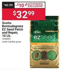 Ace Hardware Scotts bermudagrass ez seed patch and repair offer