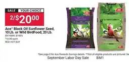 Ace Hardware Ace Black Oil Sunflower Seed or Wild Bird Food offer