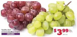 Family Fare Organic Seedless Red or Green Seedless Grapes offer
