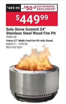 Ace Hardware Solo Stove Summit 24" Stainless Steel Wood Fire Pit offer