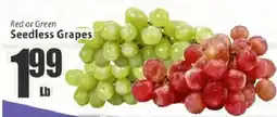 Food Universe Red or Green Seedless Grapes offer