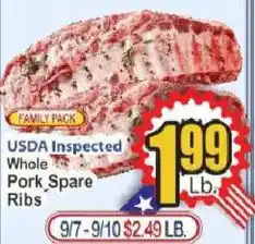Food Universe Family Pack Usda Inspected Whole Pork Spare Ribs offer