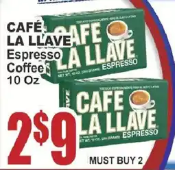 Food Universe Cafe La Llave espresso coffee offer