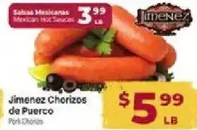 Cardenas Jimenez chorizos de puerco offer