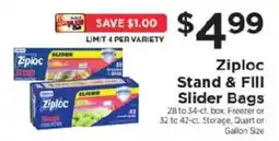 ShopRite Ziploc stand & fill slider bags offer