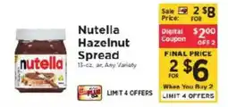 ShopRite Nutella Hazelnut Spread offer