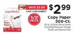 ShopRite Paperbird copy paper offer