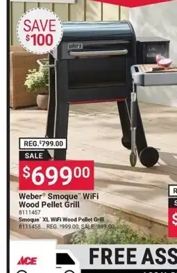 Ace Hardware Weber Smoque WiFi Wood Pellet Grill offer