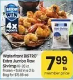 Safeway Waterfront Bistro extra jumbo raw shrimp offer