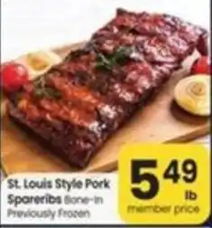Safeway St. Louis Style Pork Spareribs Bone-In offer