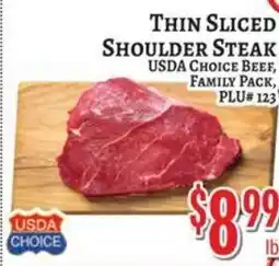 Trade Fair Supermarket Usda choice beef thin sliced shoulder steak offer