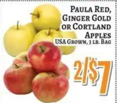 Trade Fair Supermarket Paula Red, Ginger Gold or Cortland Apples offer