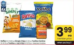 Safeway Ruffles Simply Chips Tostitos Cantina Tostitos or Lay's Dip offer