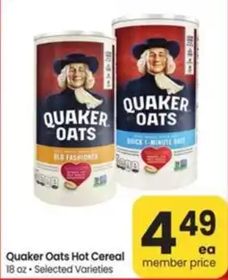Safeway Quaker oats hot cereal offer