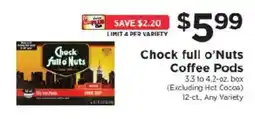 ShopRite Chock full o'Nuts Coffee Pods offer