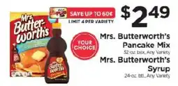 ShopRite Mrs. Butterworth's Pancake Mix, Mrs. Butterworth's Syrup offer
