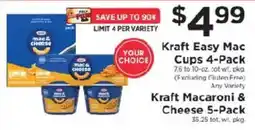 ShopRite Kraft Easy Mac Cups 4-Pack offer