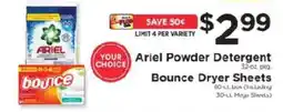 ShopRite Ariel powder detergent, bounce dryer sheets offer