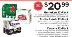 ShopRite Heineken 12-Pack or Stella Artois 12-Pack or Corona 12-Pack offer