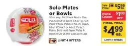 ShopRite Solo Plates or Bowls offer