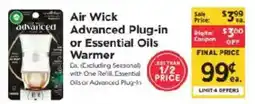 ShopRite Air Wick Advanced Plug-in or Essential Oils Warmer offer