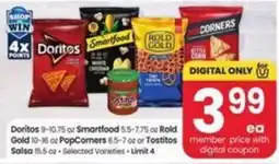 Safeway Doritos Smartfood Rold Gold PopCorners or Tostitos Salsa offer