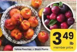 Safeway Yellow Peaches or Black Plums offer