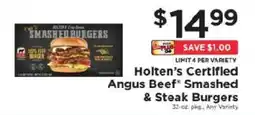 ShopRite Holten Certified Angus Beef Smashed & Steak Burgers offer