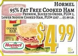 Trade Fair Supermarket Hormel 95% fat free cooked ham offer