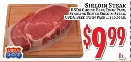 Trade Fair Supermarket Usda choice beef twin pack sterling silver sirloin steak offer