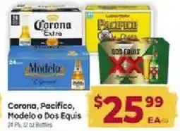Cardenas Corona, Pacifico, Modelo o Dos Equis offer