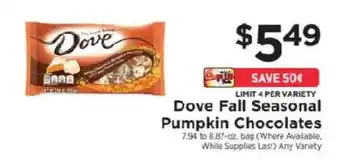 Dove fall seasonal pumpkin chocolates