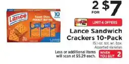 ShopRite Lance Sandwich Crackers offer