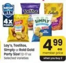 Safeway Lay's, Tostitos, Simply or Bold Gold offer