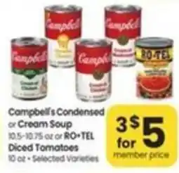 Safeway Campbell's Condensed or Cream Soup offer