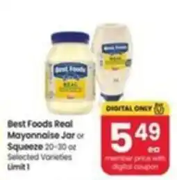 Safeway Best Foods Real Mayonnaise Jar or Squeeze offer