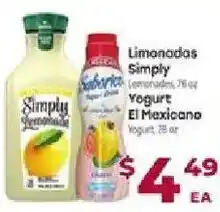 Cardenas Simply Lemonade, Simply Yogurt El Mexicana offer